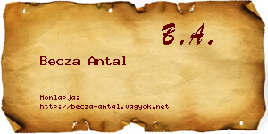 Becza Antal névjegykártya